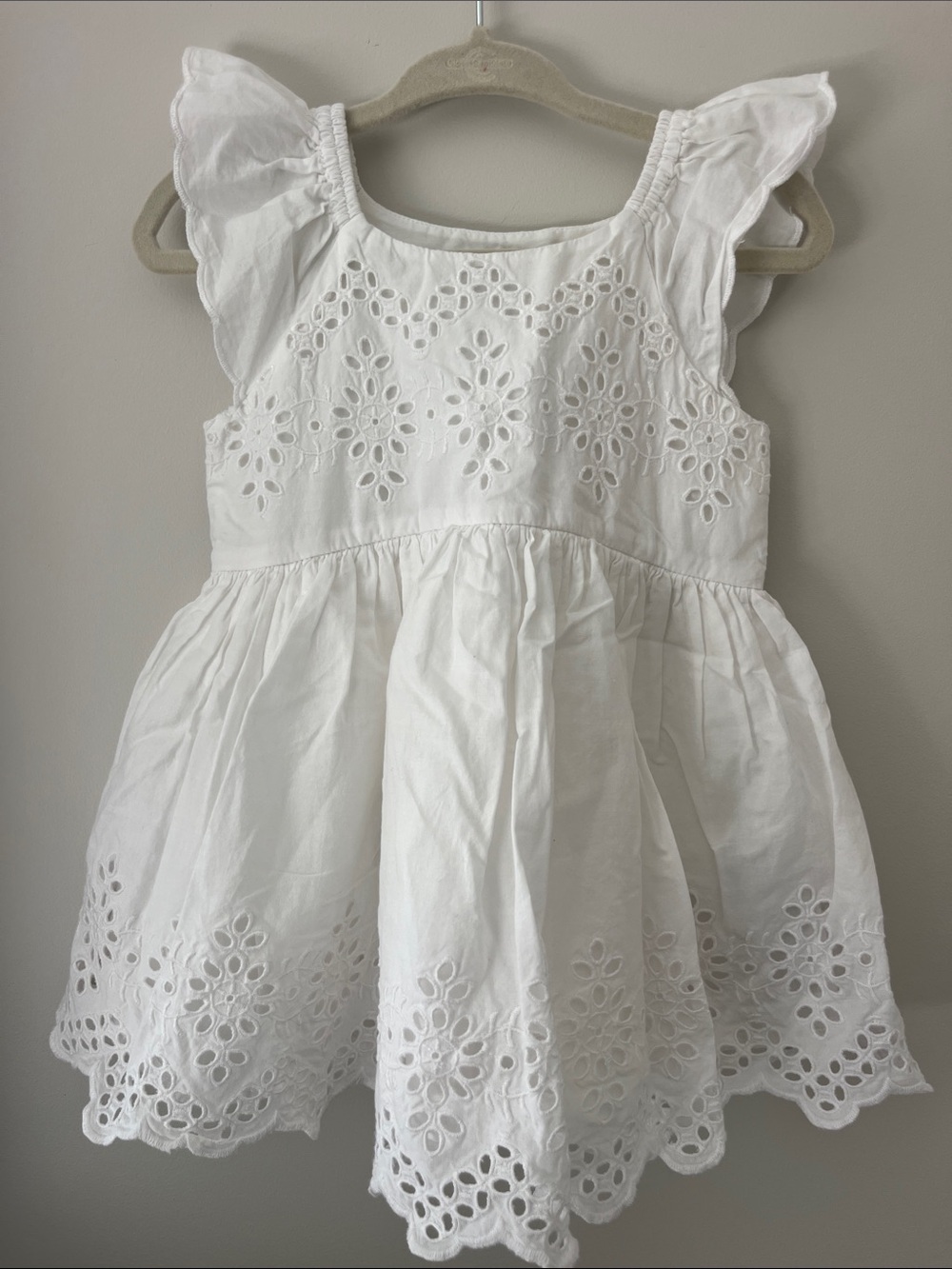 GAP White Eyelet Flutter Dress for Girls